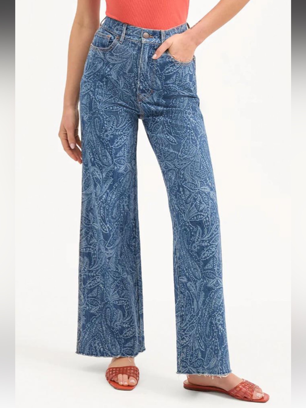 Veronica Beard Taylor Jeans In Paisley Print